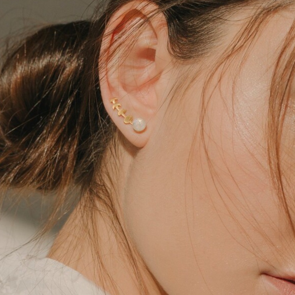 Moonstone rose gold ear climbers brand new